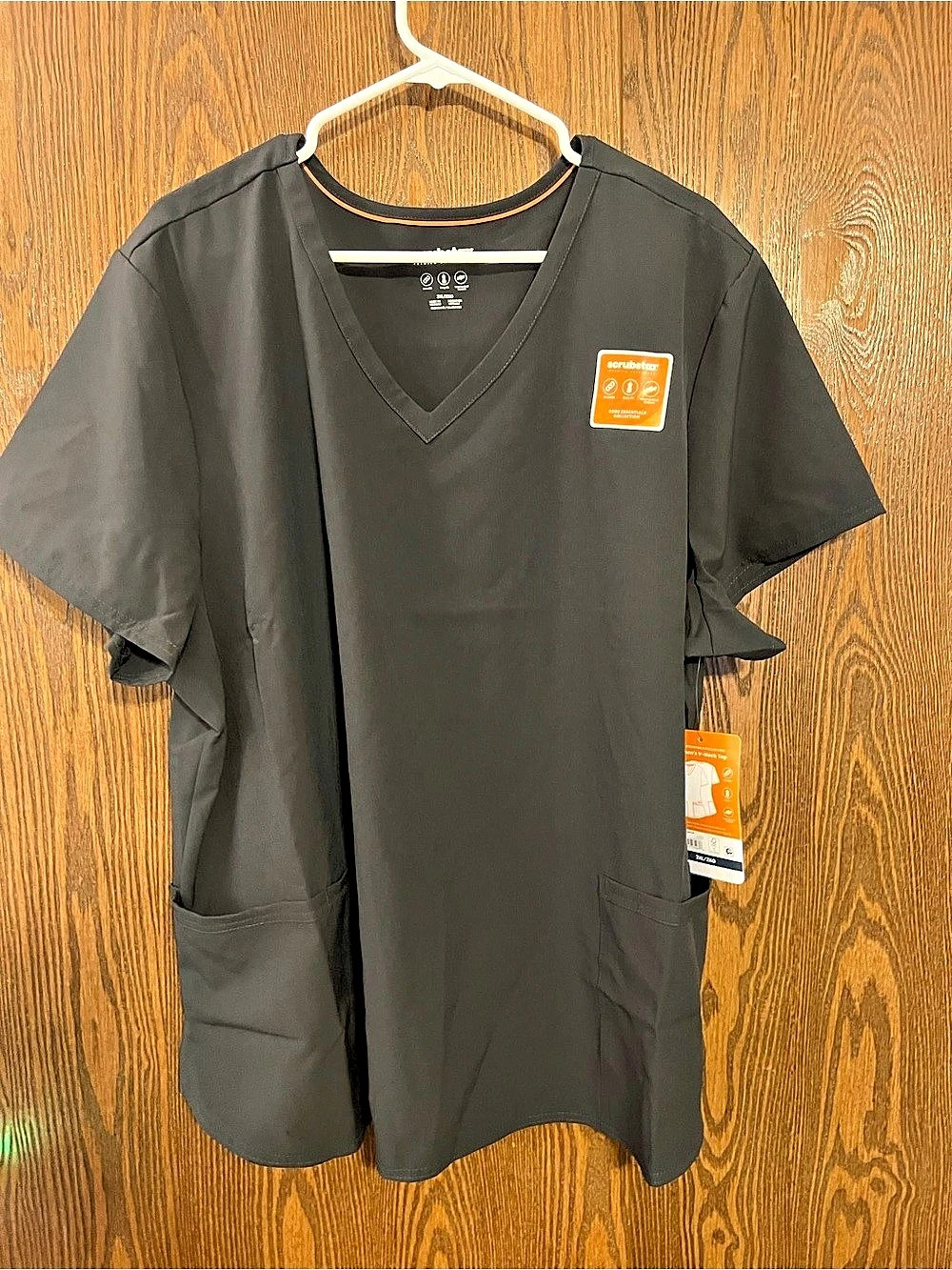 scrubstar Premium Scrubwear V-Neck Scrub Top Scrub Top V-Neck Black Size 3X/3XG